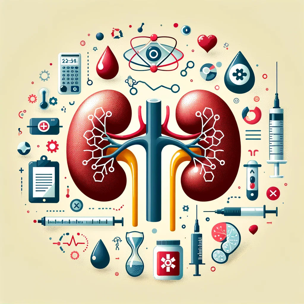 Illustration showing the link between diabetes and chronic kidney disease.